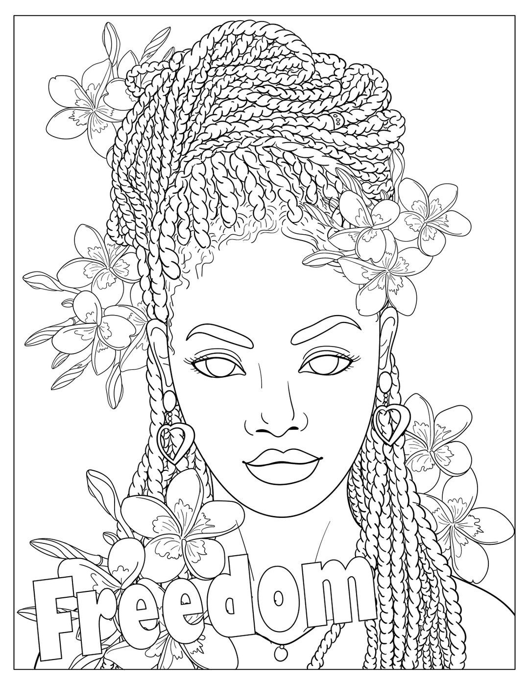 Freedom Coloring Page Black Woman Coloring Page Printable - Etsy People